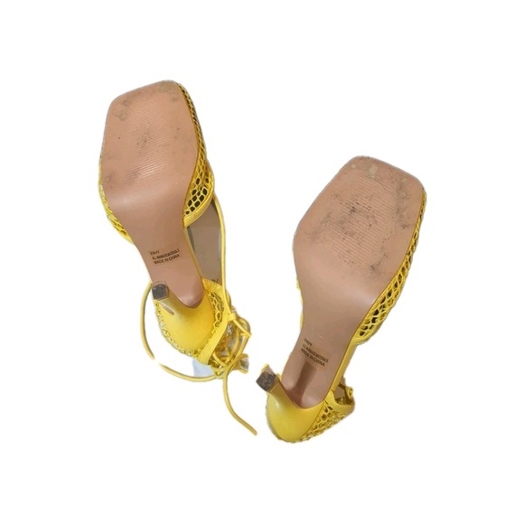 Pre-owned "Mixx Shuz" Square Toe Mesh Lace Up Cross-tied Sandals Size 10. - Picture 2 of 11